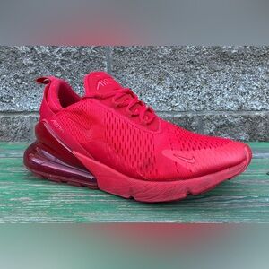 Nike Air Max 270  Triple Red Running Shoes University Red Mens Size 13 Sneaker